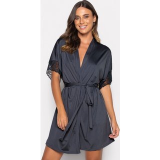 Robe Bravaa Store Feminino Hobby Hobbie Roupão Sexy Noiva Robe 238 Preto
