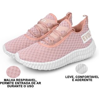 Tênis Boost Feminino Evoltenn Esporte Casual Colmeia Nude