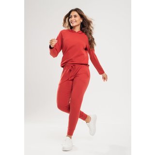 Conjunto Salvatore Comfy Com Casaco Capuz e Jogger Moletinho Terracota