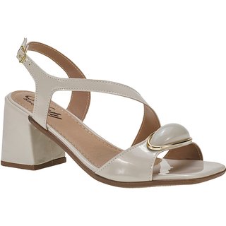 E7151 Off White Numeração Especial Modelo Jade Pedra Lesma Salto 7,5 cm