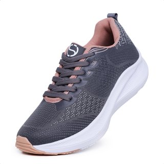 Tênis Feminino Esportivo Casual Treino Academia Cinza