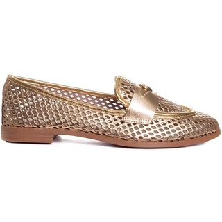 Mocassim Feminino Giulia Domna Couro Dourado Incolor
