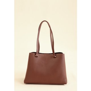 Bolsa Tote Pop Me Média Alça Dupla Marrom