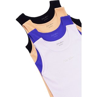 Kit 4 Regatas Femininas Caneladas Polo Wear Sortido