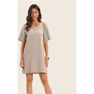 Vestido Curto Feminino Gola Redonda Endless Marrom