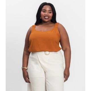 Regata Feminina Plus Size Infinita Cor Chocolate