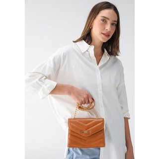 Bolsa Feminina Maria Milão Lateral Pequena Caramelo