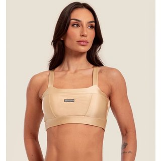Top Faixa Com Recortes Nude Ivory Platinado Com Bojo Donna Carioca