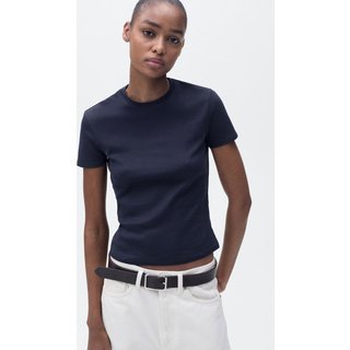 Camiseta Mango Reta Zani Azul-Marinho