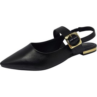 Sapatilha Feminina Slingback Bico Fino Rasteira cê