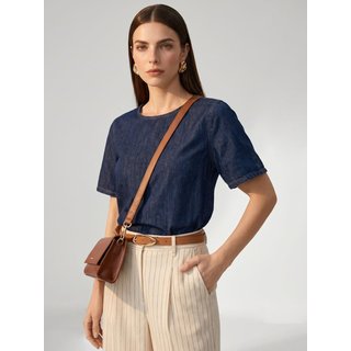 Blusa Jeans Reta Azul Escuro Izara