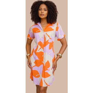 Chemise Aberta Ícone Fashion Manga Curta Estampa Flor do Sol
