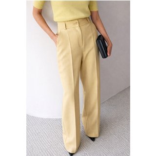 Calça Wide Leg Pantalona Alfaiataria Feminina Dra Maia Bege