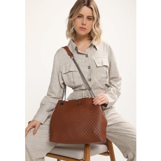 Bolsa Feminina Retta Sacola Matelassê Caramelo