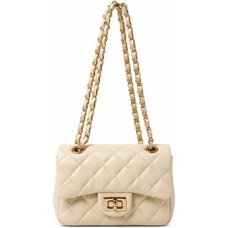 Bolsa Feminina Couro Legítimo OffWhite Vittal Cecilia Design Matelassê Delicada Elegante