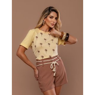 T-shirt Clubsoda viscolycra coqueiros amarela