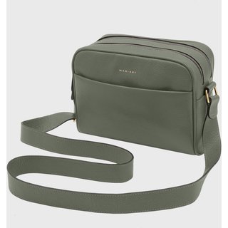 Bolsa Transversal de Couro Mariart Pupunha Army
