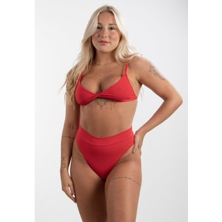 Biquíni Rioutlet Hot Pants Cintura Alta + Sutiã Triângulo Vermelho