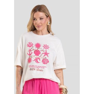 T-Shirt Oversized Feminina Dianna Bege