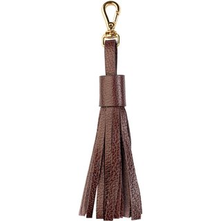 Chaveiro Andrea Vinci Tassel Franja Em Couro - Café