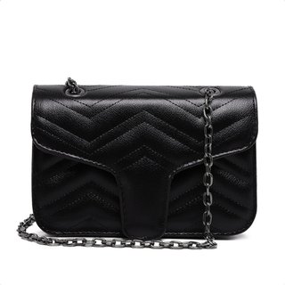 Bolsa Clutch De Ombro De Mão Pequena Preta Alça Corrente Carmelo Shoes Festa Casamento Balada Festival