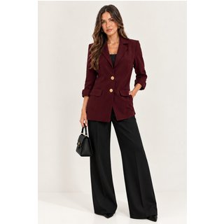 Blazer Feminino Bordô Alfaiataria Premium Elegante 2 Botões