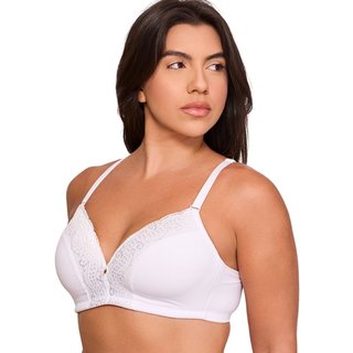 Sutiã Top Com Bojo Sem Aros Decote Renda Nayane