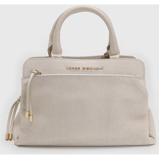 Bolsa Grande Feminina Jorge Bischoff Texturizada Off-White
