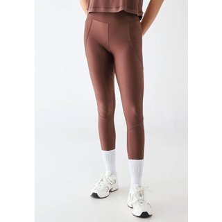 Calça Legging Feminina Hope Resort Recortes com Bolso Marrom