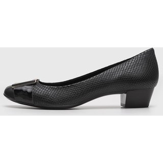 Scarpin Feminino Jorge Bischoff Textura Snake Fivela Preto