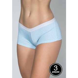 Kit 3 Calcinhas Bella Fiore Modas Short Caleçon Estampada Multicolorida
