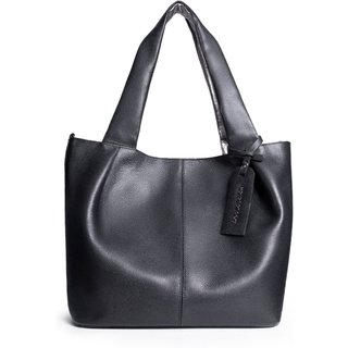 BOLSA FEMININA EM COURO TIRACOLO PRETA COM ÔNIX "MARY ROCHA"""
