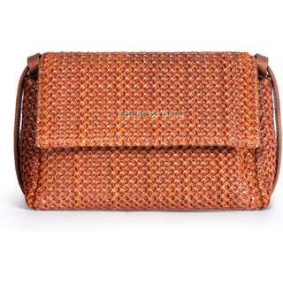 BOLSA FEMININA EM COURO TIRACOLO CARAMELO "DÉBORA GERALDI"""