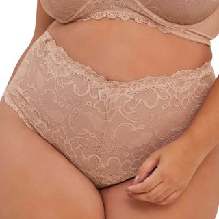 Calcinha Feminina Plus Size Tanga Alta Com Renda Pretty Paty