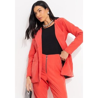 Blazer Com Bolsos Laranja Quintess