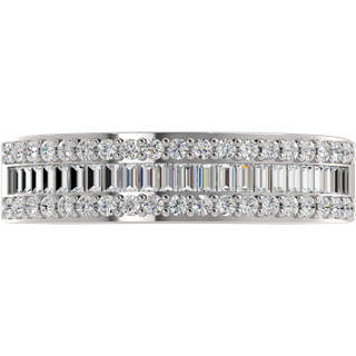 Obrączka Ślubna Channel Mix 4.70 MM Diament Naturalny 950 Platyna