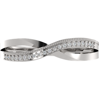 Obrączka Ślubna Gentle Infinity 1.30 MM Diament Naturalny 417 (10K) Białe Złoto