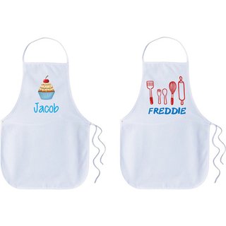 Kids Personalised Apron - 100% Soft Polyester, Fun Prints, Machine Washable, 2 Sizes | Wowcher