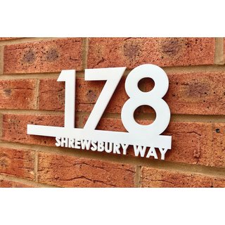 Personalised Acrylic Modern Minimalist Door Sign - Weather-Resistant House Plaque, 290mm x 150mm | Wowcher