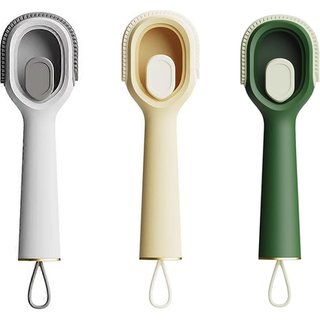 Pack of 3 Multifunctional Soft Cleaning Brushes with Liquid-Fill Handles - White, Green & Yellow | Wowcher