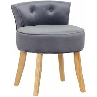 Chic Velvet Soft Seat Low Back Vanity Stool Dressing Table Chair | Wowcher