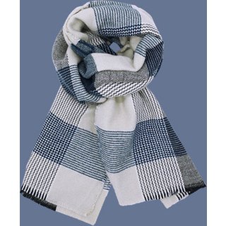 Unisex STD14564 B / -: Blue checked scarf | Wowcher