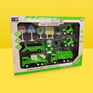 Children's 10pc Construction Truck Toy Set - Imaginative Play Vehicles for Ages 3+, STEM Building, Durable, No Batteries Needed | Wowcher