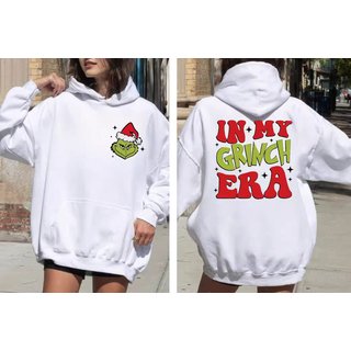 Unisex Black Fun Cartoon Christmas Hoodie - Cotton Blend, Oversized Fit, Festive Slogan Sweatshirt | Wowcher