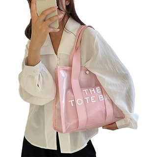 Unisex 'The Tote Bag' Waterproof PVC Transparent Bag, Pink | Wowcher