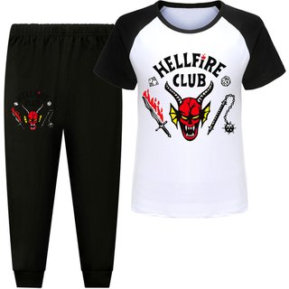 Unisex 3-4 YEARS / BLACK: Stranger Things long pyjama set 7 colours | Wowcher
