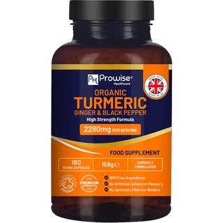 Vegan High Strength Turmeric, Black Pepper & Ginger Capsules - 2-Month Supply - Joint Support & Recovery | Wowcher