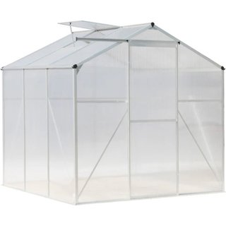 90cm x 130.8cm x 195cm Aluminium Hobby Greenhouse with Roof Vent & Base | Wowcher