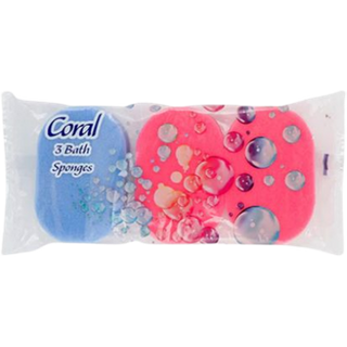 Spugne da bagno Coral in colori assortiti – 3 pezzi