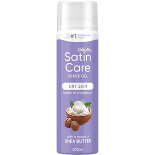 Gillette Women Satin Care Gel Da Barba Per Pelle Secca Con Burro Di Karité - 200 ml